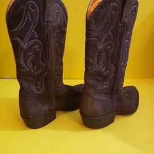 FRYE Western Brown Suede Stitched Cowboy   Boots Womens 7.5
